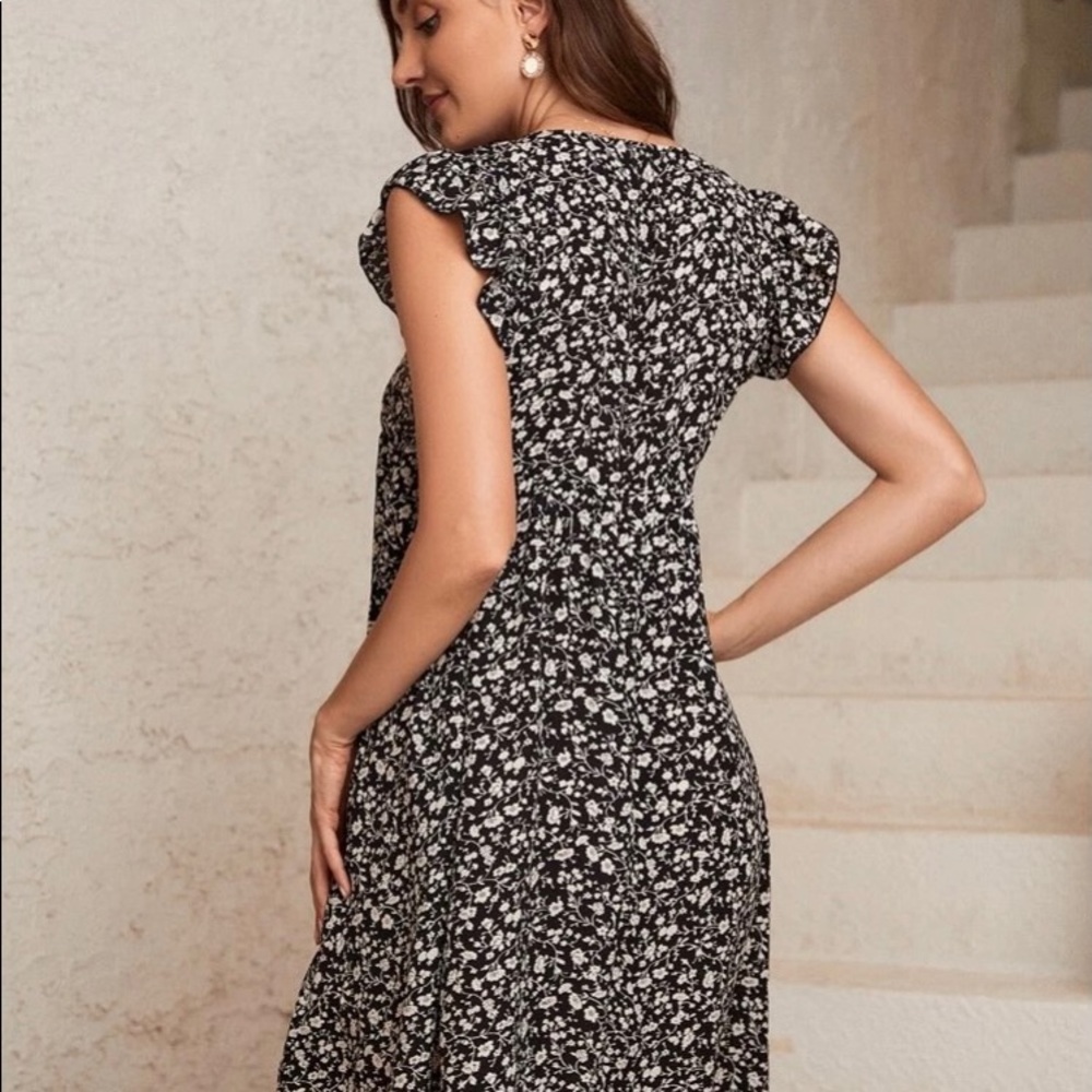 Shein Black Print Dress XL NWOT - Picture 4 of 5